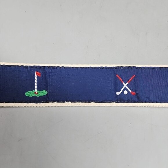 Vintage Canterbury Men's 32" Canvas Solid Brass Buckle Leather Golf Belt PGA - Picture 6 of 7
